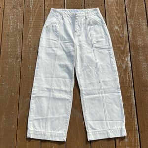 FRAME Ivory High Rise Relaxed Trousers